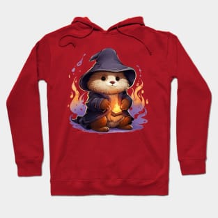 Sea Otter Wizard conjures fire Hoodie